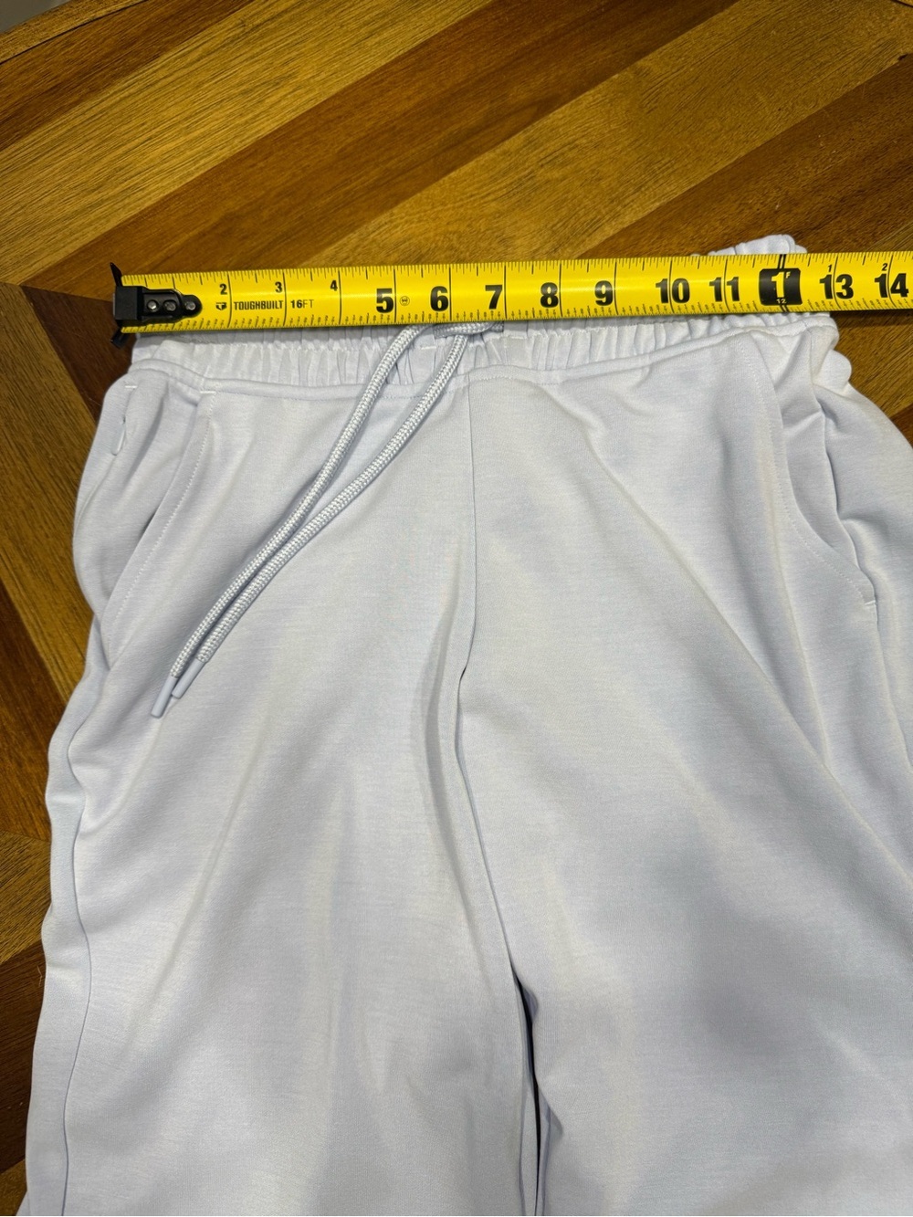 Athleta Seasoft Mid Rise Straight Wide-Leg Drawstring Pants color Gossamer - Picture 10 of 12
